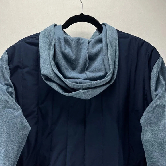 Lands' End Jacket Mens Size L 42-44 Puffer Fleece Lined Hoodie Full Zip Blue - Picture 5 of 11